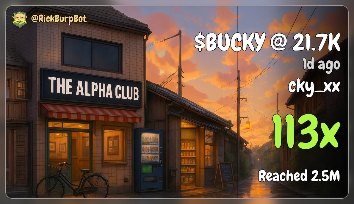People will not realize the opportunity in front of them until its over. 

9 to 5 for 50 years VS memecoins for a few months..

This week in Elite..
$BUCKY - 113X🔥 (21K -> 2.5M) 
$NYAN - 83X🔥 (28K -> 2.3M)

Plus multiple 10X plus runners...

our elite caller <a href="/ciacky83/">CKY</a> killing