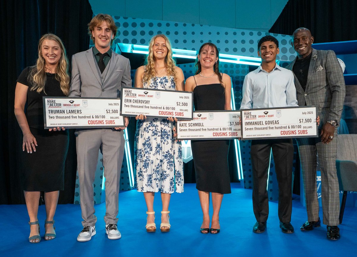 Join us in congratulating Kate, Erin, Immanuel and Truman — our 2025 Driven at Heart Scholarship recipients!

We celebrated these exceptional student-athletes with @donald_driver80 at the <a href="/wihalloffame/">Wisconsin Athletic Hall of Fame</a> induction ceremony last week. We can't wait to see where their journeys...