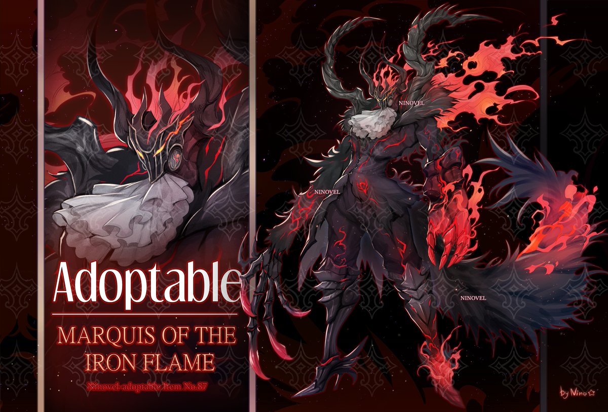 [RT really appreciate❤️]

OPEN Adoptable -【Marquis of Ironflame】
#adoptable #Vtuber #characterdesign