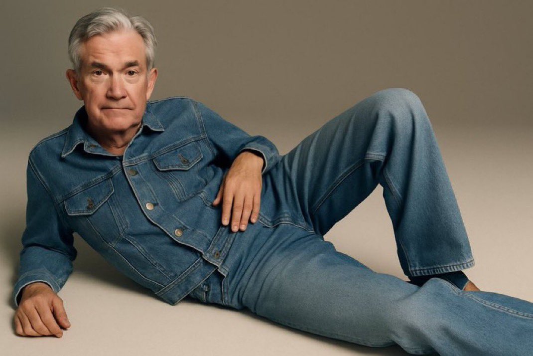 Cryptotea's tweet photo. Jerome Powell has great jeans https://t.co/lnGfwx8wYW