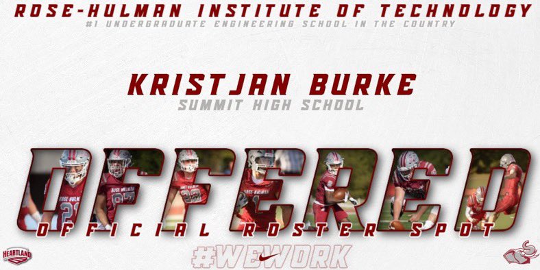 Kristjan Burke (@kristjanburkefb) on Twitter photo I am honored to receive my 4th Division 3 offer from Rose-Hulman Institute of Technology! Thank you <a href="/CoachTolson_/">Spencer Tolson</a>!
<a href="/Summitstorm_FB/">Summit Storm Football</a>
<a href="/RoseHulmanFB/">Rose-Hulman Football</a> I am honored to receive my 4th Division 3 offer from Rose-Hulman Institute of Technology! Thank you <a href="/CoachTolson_/">Spencer Tolson</a>!
<a href="/Summitstorm_FB/">Summit Storm Football</a>
<a href="/RoseHulmanFB/">Rose-Hulman Football</a>
