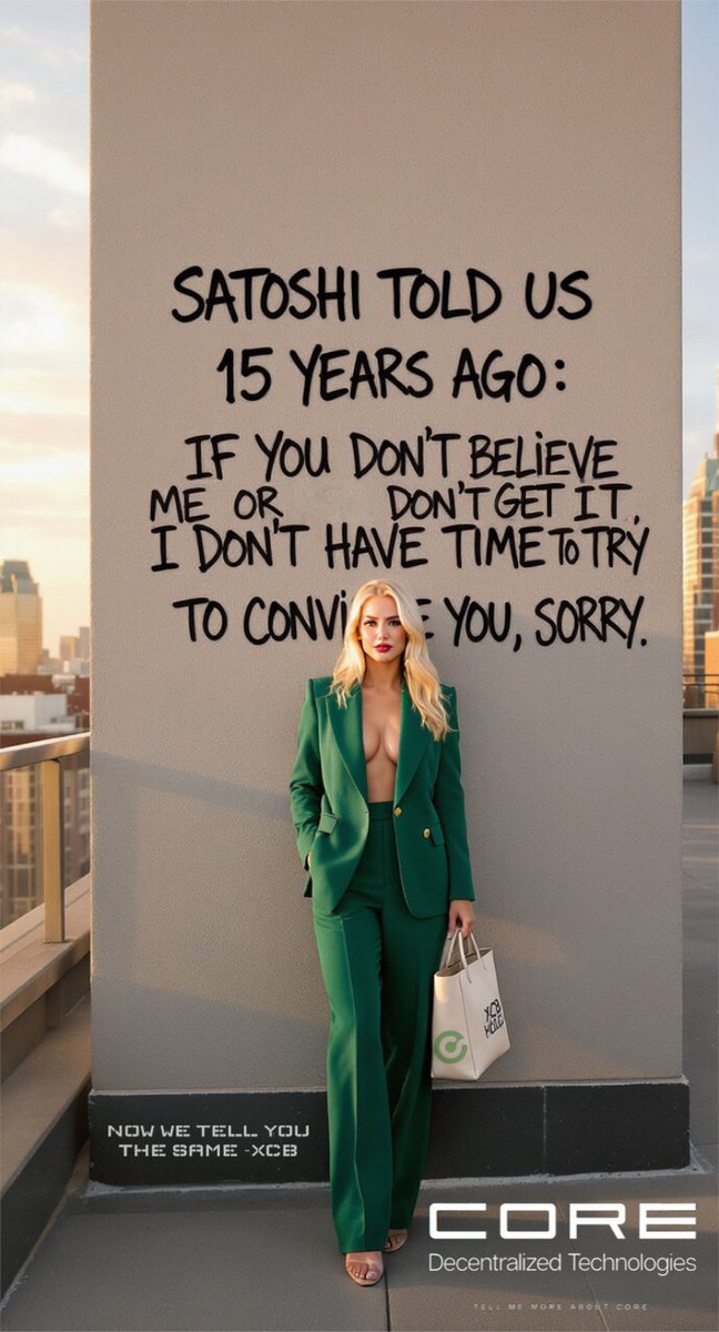 The wisdom that launched a revolution 15 years ago now echoes into the next one. 
Satoshi showed us the path, but not everyone was ready to see it. 
History doesn't repeat, but it rhymes. 
The XCB evolution is here for those with vision to recognize it. 
No time to convince the