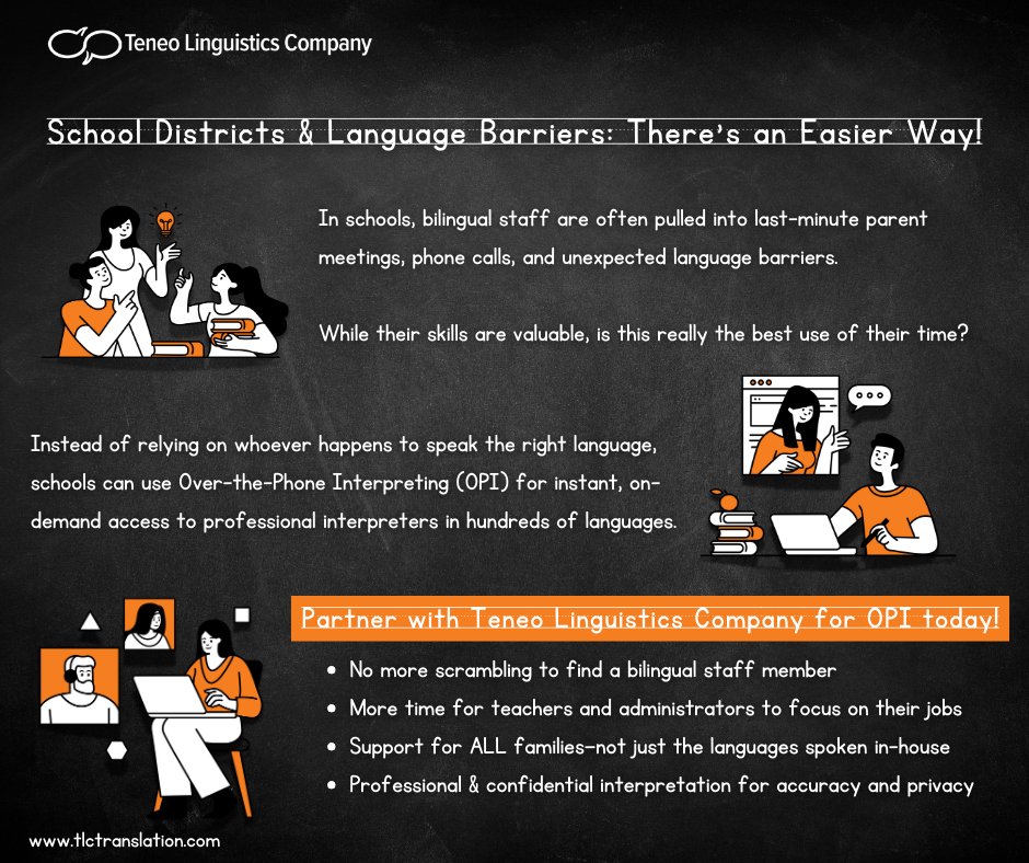 Whether it’s a parent-teacher meeting, enrollment assistance, or urgent communication, our professional interpreters are just a call away. 🏫🫶#languageaccess

#languagematters #bilingualstaff #schoolinclusion #educationsupport #equityineducation #bilingualschools