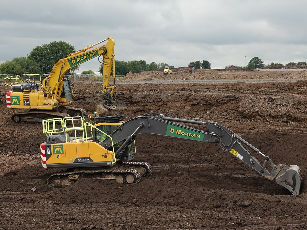 Barrie Woodward (@barrie_woodward) on Twitter photo Wingates Employment Site development. <a href="/dmorganplc/">D Morgan plc</a> excavators putting a soft bed down ready for the pond lining in Carlies Farm Corner Wingates Employment Site development. <a href="/dmorganplc/">D Morgan plc</a> excavators putting a soft bed down ready for the pond lining in Carlies Farm Corner