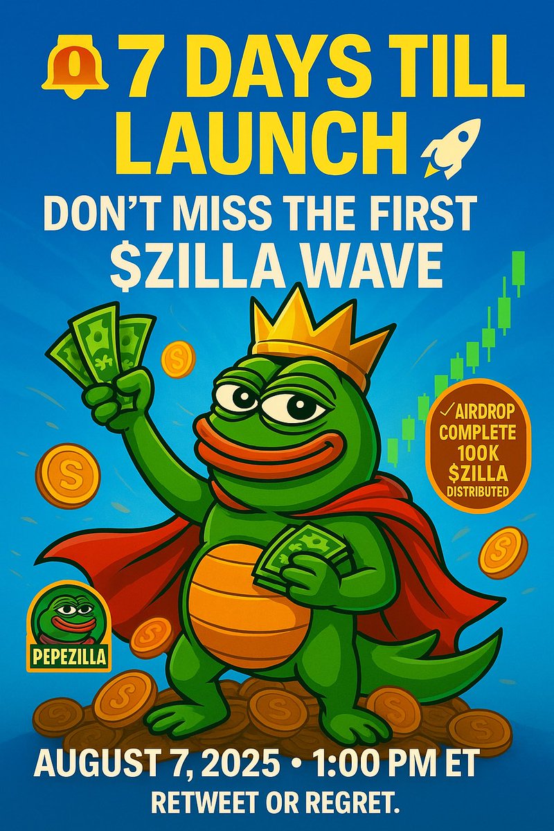 PepeZilla (@pepezilla_coin) on Twitter photo π¨ $ZILLA LAUNCHES IN 7 DAYS π¨
Weβre not just another meme coin. Weβre building.
π οΈ Website Upgrade LIVE
β’Staking page incoming
β’UX revamp in progress
β’Built for scale, built for the culture
π Community-driven. Supply capped.
π‘ First movers catch the wave.
π Donβt chase π¨ $ZILLA LAUNCHES IN 7 DAYS π¨
Weβre not just another meme coin. Weβre building.
π οΈ Website Upgrade LIVE
β’Staking page incoming
β’UX revamp in progress
β’Built for scale, built for the culture
π Community-driven. Supply capped.
π‘ First movers catch the wave.
π Donβt chase