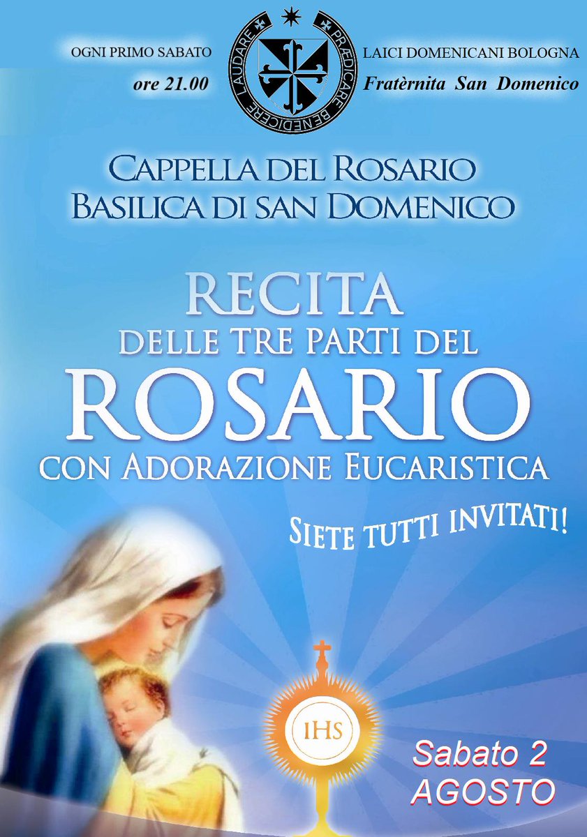 Sabato 2 agosto prossimo a San Domenico di Bologna alle ore 21,00