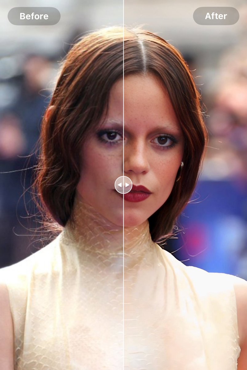 GossipAlerts_'s tweet image. Jenna Ortega at the Wednesday S2 premiere — now in full definition. 🖤✨
We used the Image Enhancer from #PhotoGrid to bring every detail to life! 

Level up your own photos with clarity that stuns ➡️ shorturl.at/EvEwI
#PhotoEnhancer #JennaOrtega #WednesdaySeason2