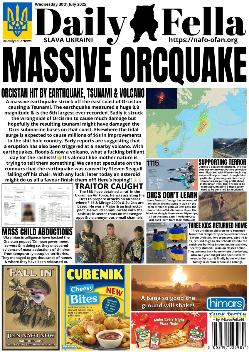 It’s Daily Fella time on a shocking day for russia! Wasn’t it brilliant?! Sadly not anywhere near as satisfying as we’d hoped though. Plus Ukraine catches a traitor &amp; welcomes three kids home. 

#DailyFella #DailyFellaNews #SlavaUkraini #NAFO