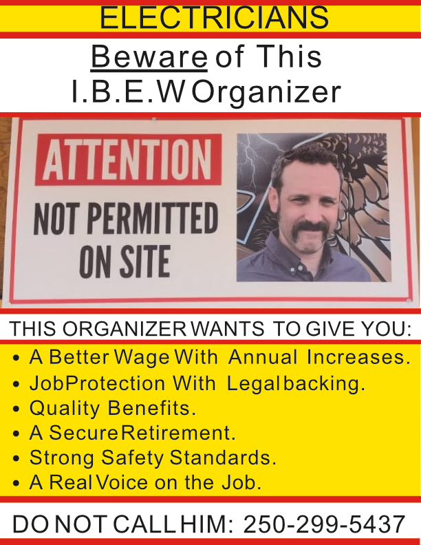 ibew993's tweet photo. Beware of this IBEW Organizer. He's not permitted on site and if you're an unrepresented electrician do NOT call him.
#BuildUnion #UnionStrong #UnionOrganizer #TradeUnions #LaborRights https://t.co/FTWMCytcTM