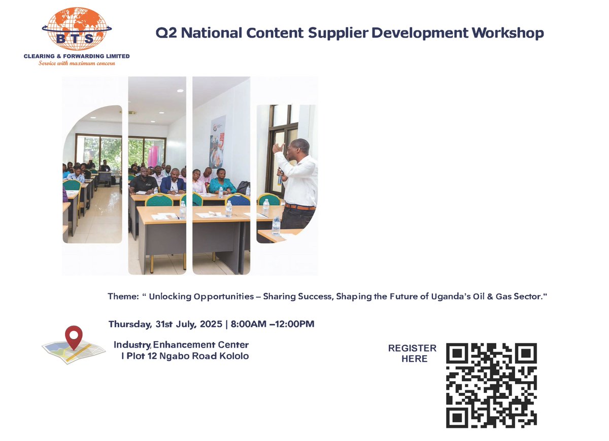 B.T.S is proud to contribute to Uganda’s oil and gas journey, unlocking opportunities, celebrating local success, and shaping a sustainable future.

Sharing Success, Shaping the Future of Uganda’s Oil &amp; Gas Sector.

Please join us live here: youtube.com/live/REoUkWNo3…
 
<a href="/IECUganda/">The Industry Enhancement Centre</a>