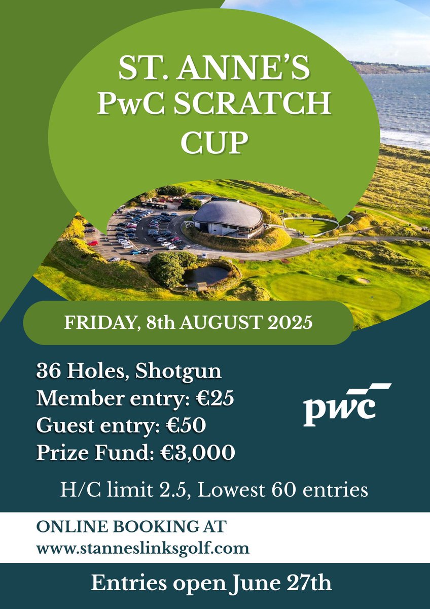 mwalimu (@walimu5) on Twitter photo Are you competing in the St. Anne’s PwC Scratch Cup on Friday 8th Aug 2025 – 36 holes, shotgun start? Entry Fee: €50. Prize fund: €3,000. H/C limit 2.5, lowest 60 entries. Book now: stanneslinksgolf.com #ScratchCup <a href="/StAnnesGCNews/">St. Anne's Links Golf Club</a> <a href="/ScratchCups/">Scratch Cups Ireland</a> <a href="/amateur_info/">Irish Amateur golf info</a> <a href="/IrishGolfDesk/">Brian Keogh</a> Are you competing in the St. Anne’s PwC Scratch Cup on Friday 8th Aug 2025 – 36 holes, shotgun start? Entry Fee: €50. Prize fund: €3,000. H/C limit 2.5, lowest 60 entries. Book now: stanneslinksgolf.com #ScratchCup <a href="/StAnnesGCNews/">St. Anne's Links Golf Club</a> <a href="/ScratchCups/">Scratch Cups Ireland</a> <a href="/amateur_info/">Irish Amateur golf info</a> <a href="/IrishGolfDesk/">Brian Keogh</a>