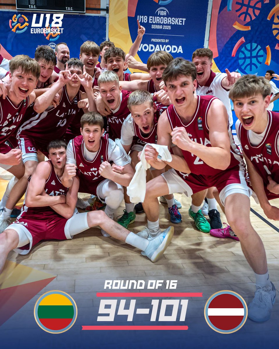 LATVIA 🇱🇻 (0-3) TAKES DOWN UNDEFEATED LITHUANIA (3-0) AND ADVANCES TO THE #U18EUROBASKET QUARTER-FINALS! 🤯