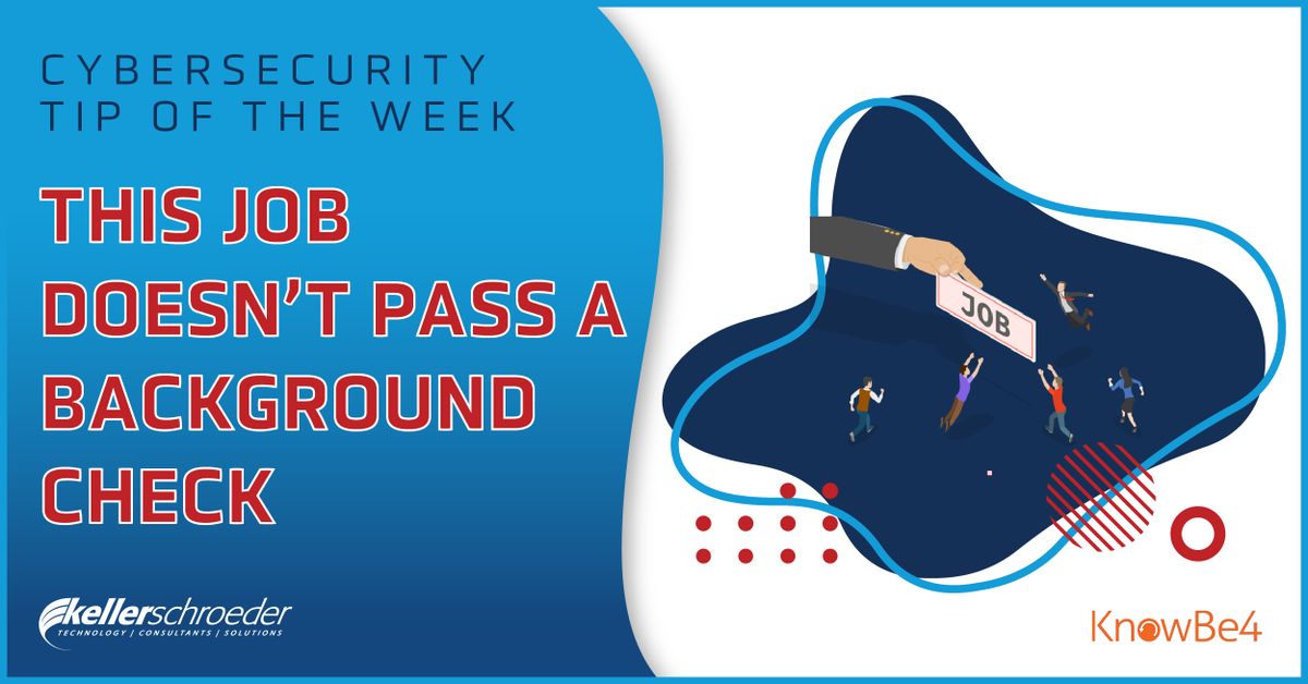 Beware of fake job postings that are targeting job-seekers with scams that promise high pay and steal personal information. hubs.la/Q03zhYMQ0
#KnowBe4 #Cybersecurity #SecurityTip #JobSeeker