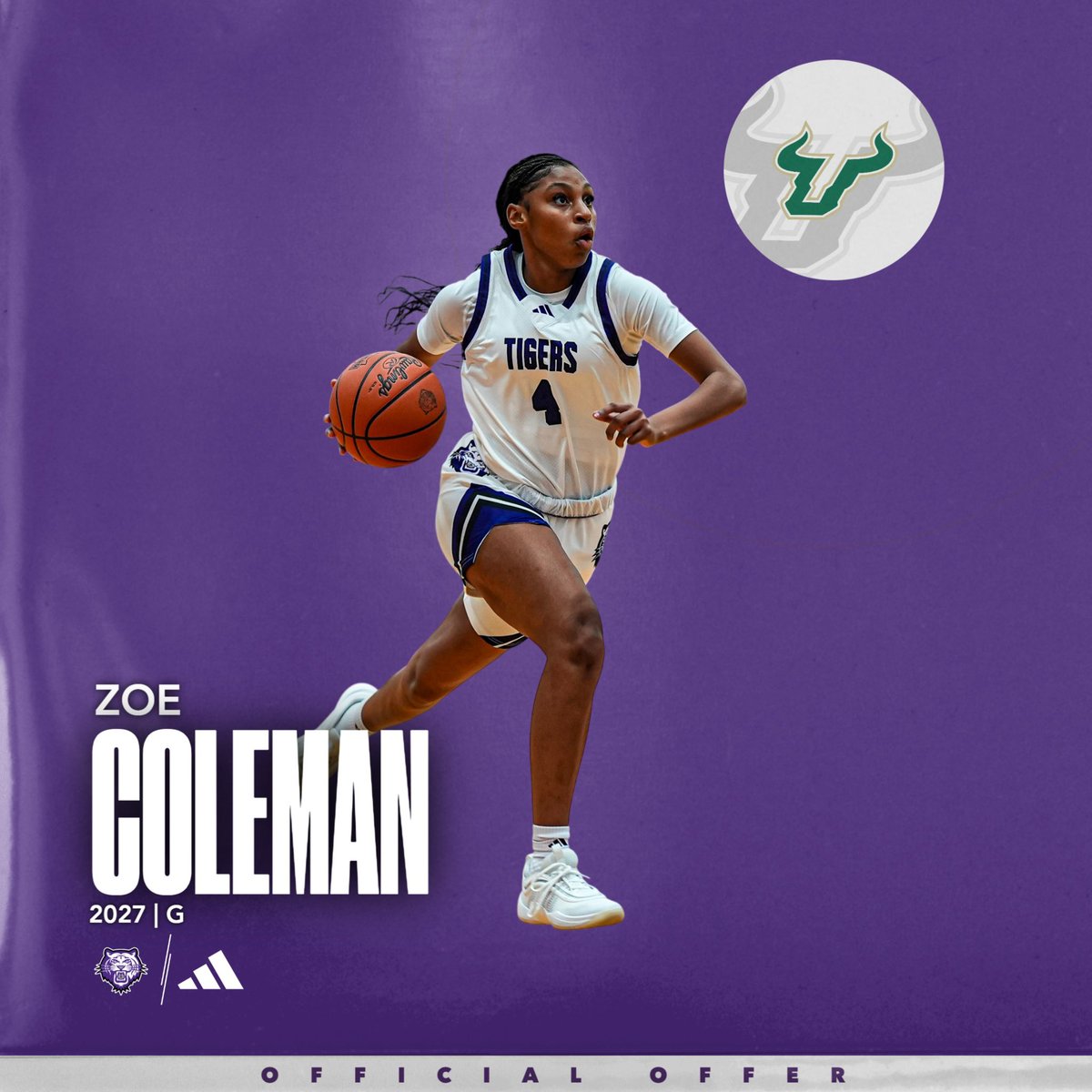 2027 G <a href="/Zoecoleman_10/">Zoe Coleman</a> adds an offer from <a href="/USFWBB/">USF Women's Basketball</a>! 

Congrats, Zoe!! 💚💛