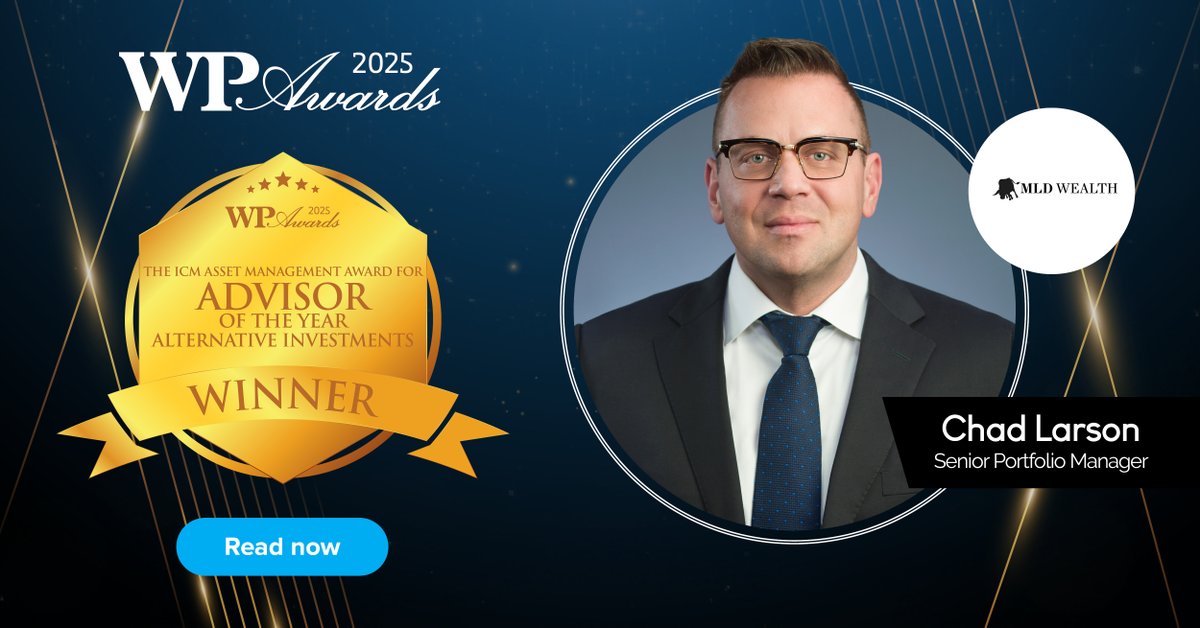 Chad Larson (MLD Wealth) excels in alternative investing, earning The ICM Asset Management Award for Advisor of the Year – Alternative Investments at the 2025 #WPAwardsCA. 

Read more here: hubs.la/Q03z8N_z0