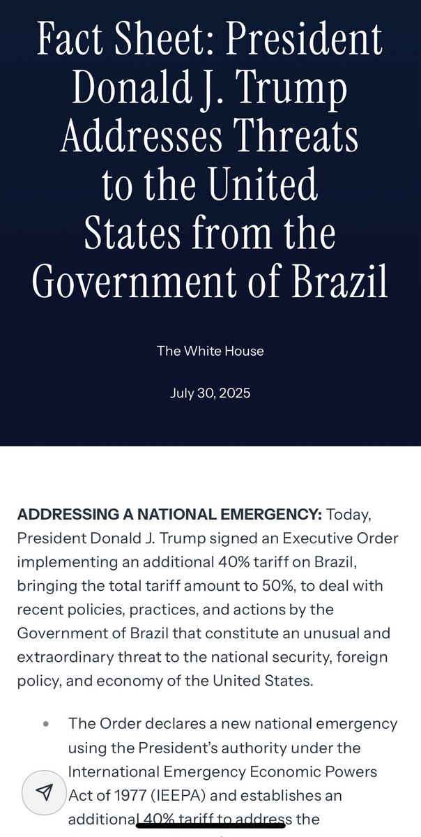 Las sanciones contra un juez de la Corte Suprema de Brasil 🇧🇷 y los aranceles impuestos por el gobierno Trump🇺🇸 son una clara violación de la independencia judicial, pilar de la democracia.

Si discrepan de una decisión, deben apelar, pero no imponer castigos a jueces y al país.