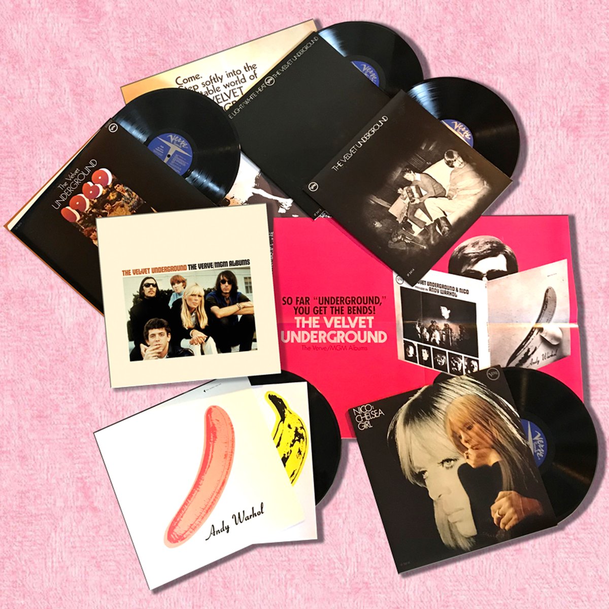 🎶 Have you heard? The Velvet Underground 5LP Verve/MGM Box set is back! It features rare mono versions of their first three albums + Nico's Chelsea Girl! Plus, a definitive edition of the unfinished fourth album! Grab yours now: sundazed.com/velvet-undergr…  #TheVelvetUnderground
