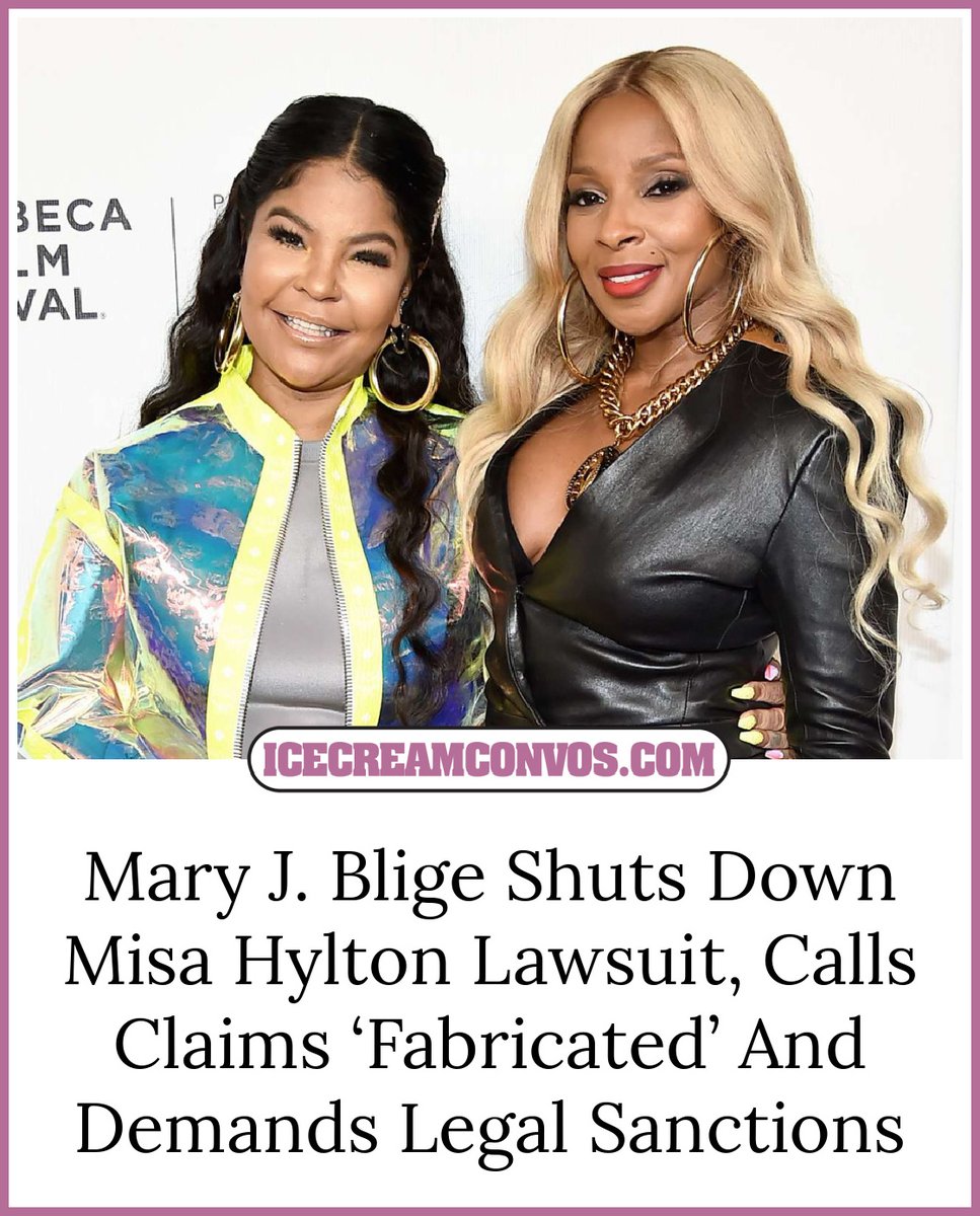 Mary J. Blige fires back at Misa Hylton’s “frivolous” lawsuit, calling the stylist’s claims baseless and demanding legal sanctions. ⚖️🖤🍦

Get the full scoop on this case! wp.me/pfXyHC-1i9y

#MaryJBlige #MisaHylton #Vado #Lawsuits #IceCreamConvos