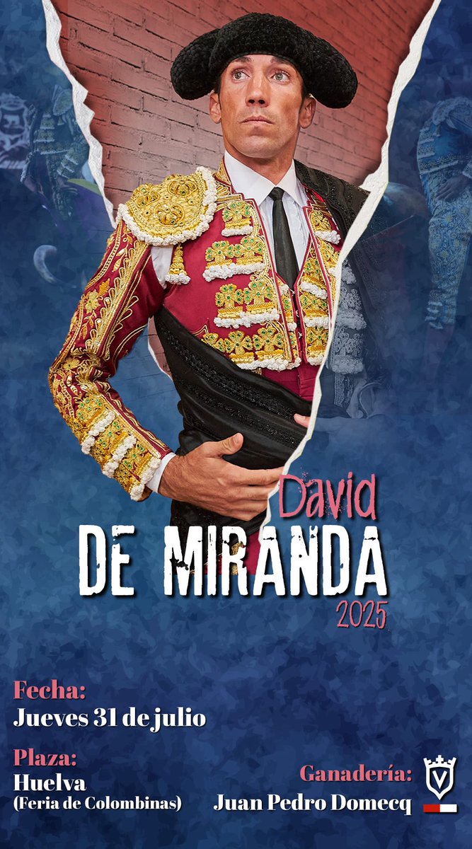 David de Miranda (@davdemiranda) on Twitter photo ยกNuevo compromiso de la temporada, ๐ฏ๐๐๐๐๐!
David de Miranda sustituye maรฑana 31 de julio a <a href="/EmiliodeJusto/">Emilio de Justo</a> al que le deseamos una pronta recuperaciรณn.
๐๏ธ 31 de julio.
๐ 20:00 horas.
๐๏ธ Plaza Toros de la Merced.
๐ <a href="/Toros_JuanPedro/">Ganaderรญa Juan Pedro Domecq</a>
#DeMiranda25 #Temporada25 ยกNuevo compromiso de la temporada, ๐ฏ๐๐๐๐๐!
David de Miranda sustituye maรฑana 31 de julio a <a href="/EmiliodeJusto/">Emilio de Justo</a> al que le deseamos una pronta recuperaciรณn.
๐๏ธ 31 de julio.
๐ 20:00 horas.
๐๏ธ Plaza Toros de la Merced.
๐ <a href="/Toros_JuanPedro/">Ganaderรญa Juan Pedro Domecq</a>
#DeMiranda25 #Temporada25