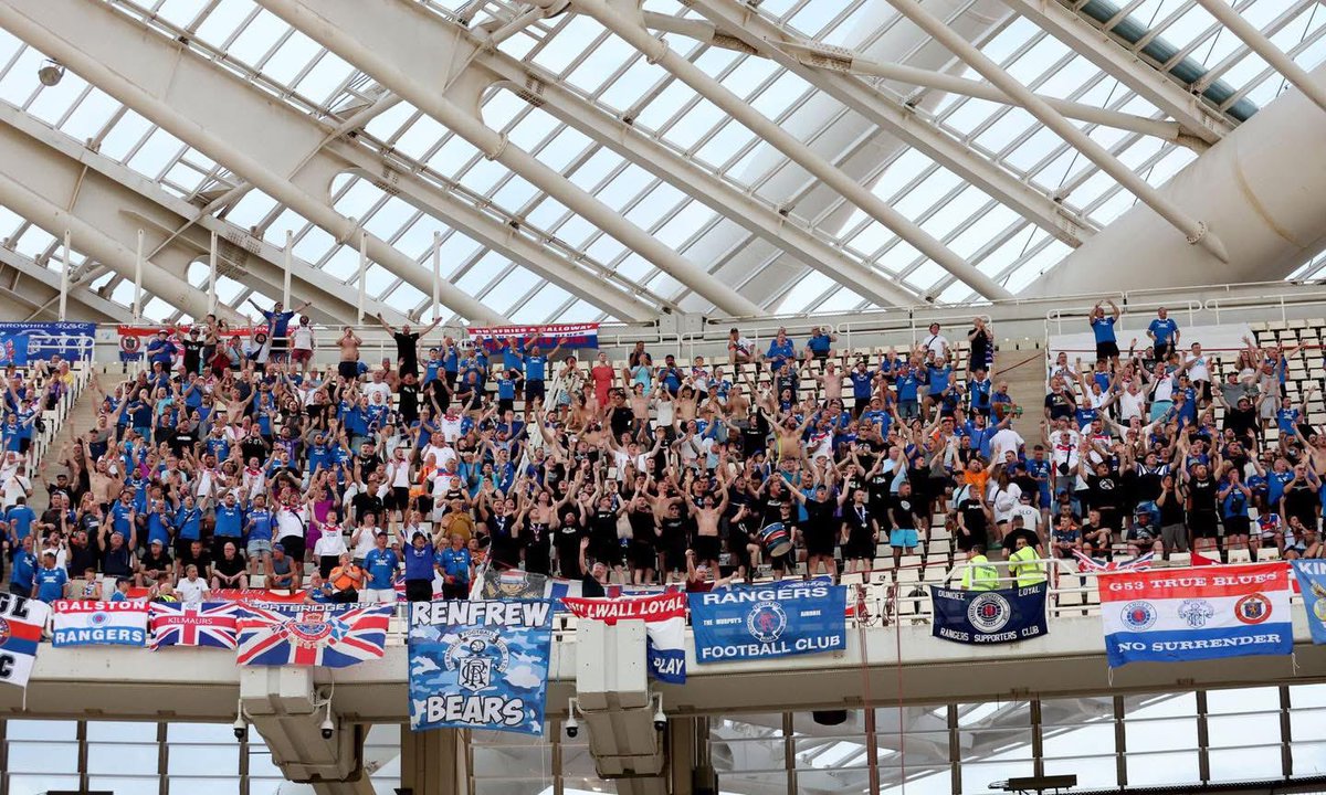 Rangers fans at Panathinaikos in Athens tonight #RangersFC