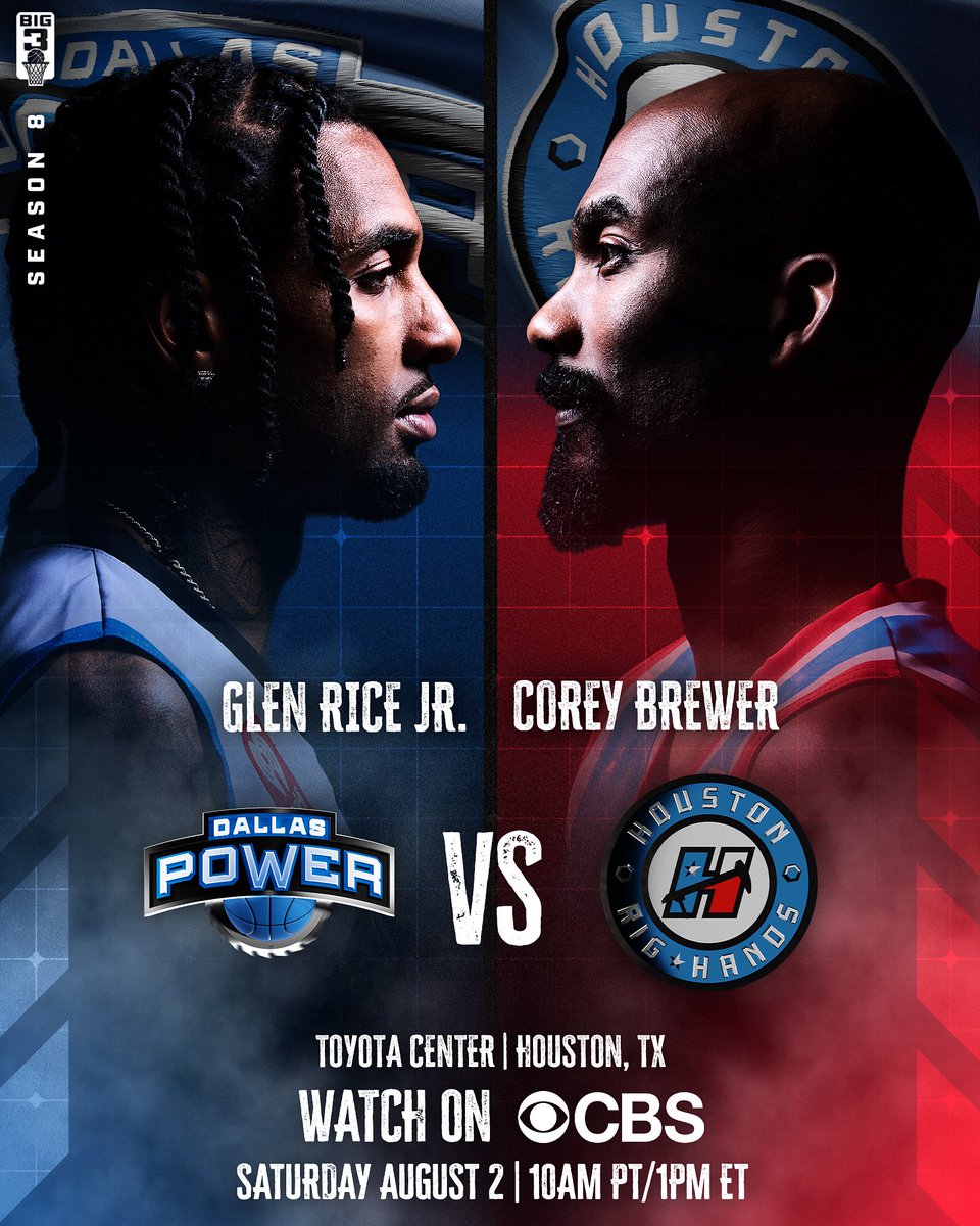 BIG3 (@thebig3) on Twitter photo A classic Texas rivalry is born in the BIG3. The Houston Righands and <a href="/big3_power/">Power</a> go head-to-head for state bragging rights. Tune in on <a href="/CBSSports/">CBS Sports</a> at 1 PM ET on Saturday. <a href="/iHeartRadio/">iHeartRadio</a> A classic Texas rivalry is born in the BIG3. The Houston Righands and <a href="/big3_power/">Power</a> go head-to-head for state bragging rights. Tune in on <a href="/CBSSports/">CBS Sports</a> at 1 PM ET on Saturday. <a href="/iHeartRadio/">iHeartRadio</a>