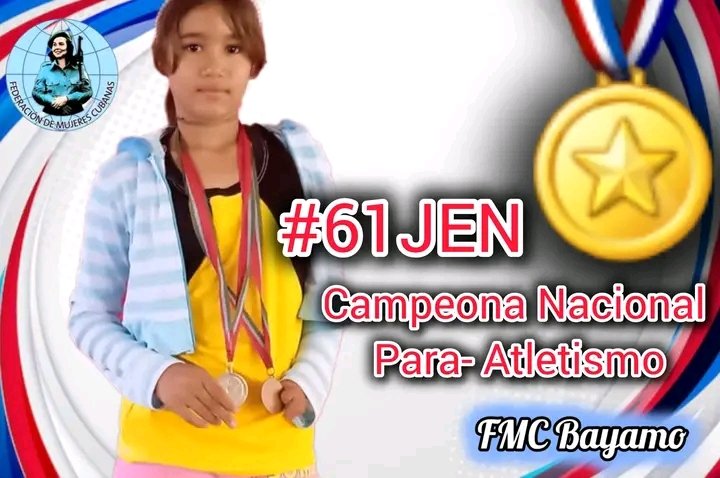 #DeporteGranma💯🇨🇺 Diannys Melina Labrador Arias, atleta de la EIDE "Pedro Batista Fonseca", Medallista de Oro y  Plata en el deporte de Atletismo para atletas con discapacidad de los 61 Juegos Escolares Nacionales.
#deporteavanza
#LaLuchaNoHaCesado