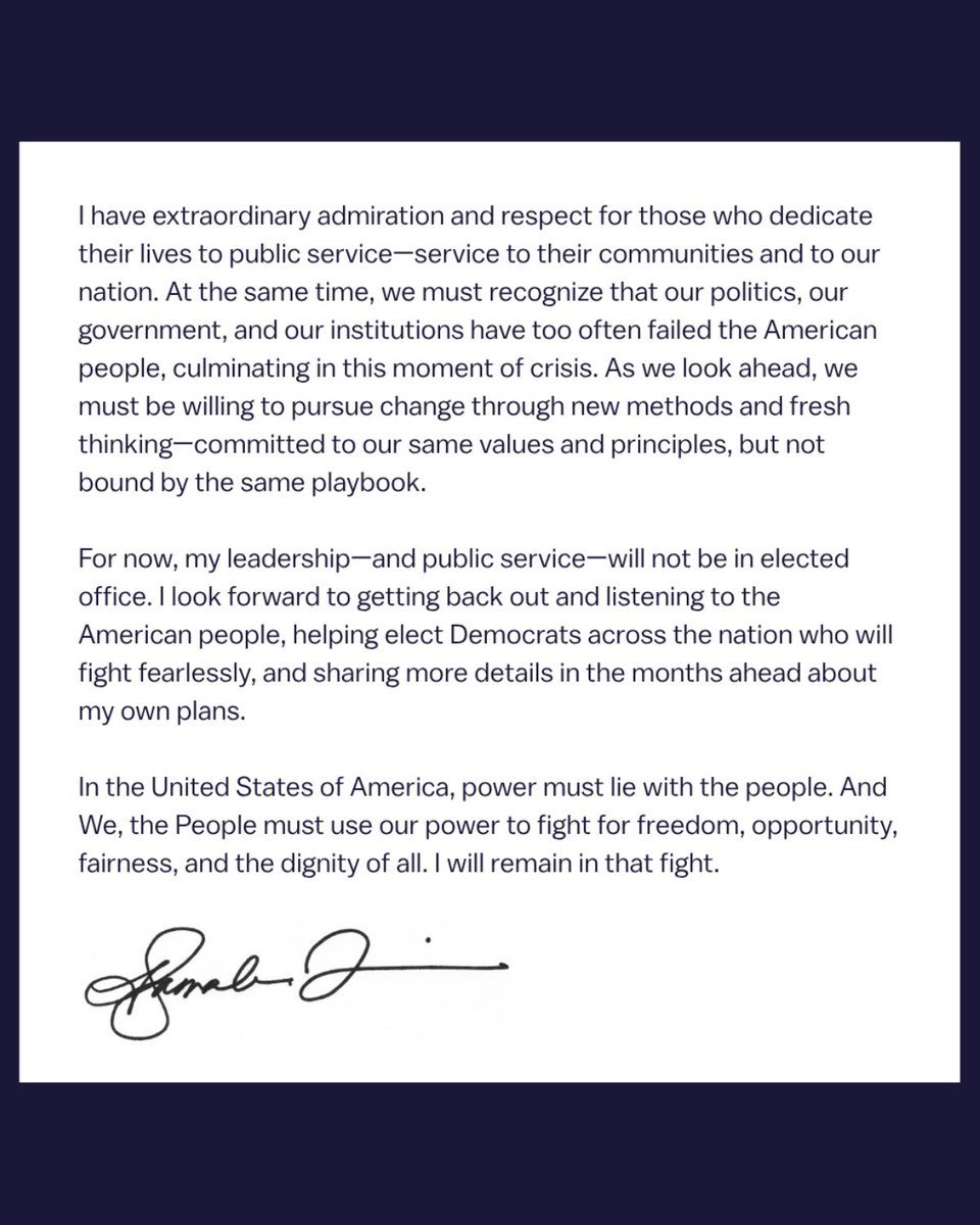 🚨BREAKING: Kamala Harris officially rules out a run for California governor.