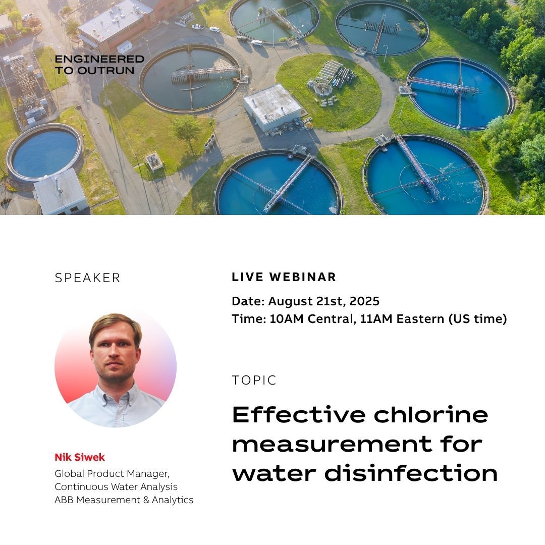 🚰Webinar Alert! Effective Chlorine Measurement for Water Disinfection🚰
Topics to be covered include: 
✅ History of disinfection 
✅ Applications of chlorine measurement 
✅ Electrochemical measurement of chlorine
 Register to attend here - lnkd.in/gMHwrSys