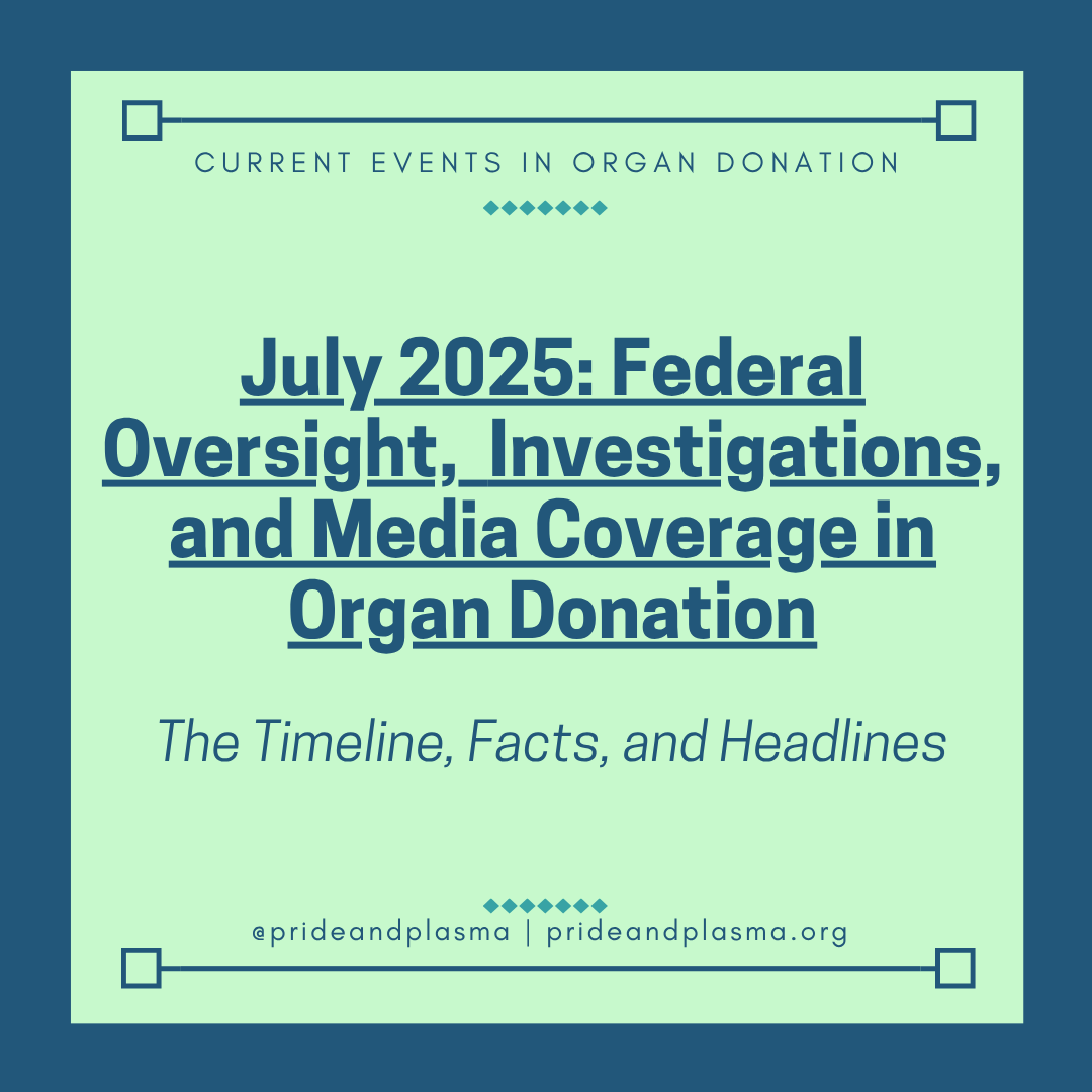 prideandplasma's tweet photo. Last week significant media coverage highlighted articles from the NYT and a letter from HHS/HRSA. Here's what really happened:
#hhs #organdonation #lgbtq #lgbtqrights #prideandplasma #queerorgandonation https://t.co/SQrCO9G48t