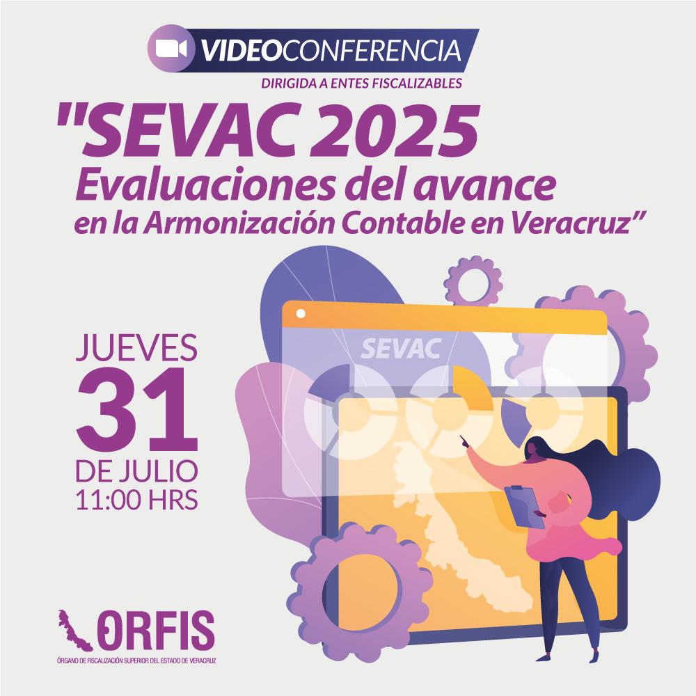 El #ORFIS impartirá la videoconferencia "SEVAC 2025 Evaluaciones del avance en la Armonización Contable en Veracruz", dirigida a Entes Fiscalizables. 👨‍💻👩‍💻👩‍💼👨‍💼
🗓Jueves 31 de julio
🕚11 horas.