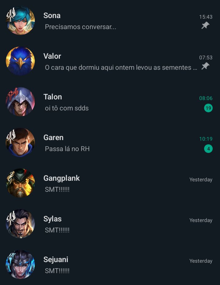 No zap da Quinn a situação tá é feia...