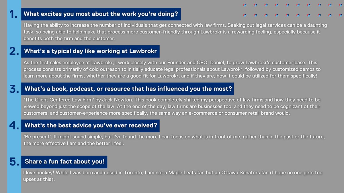 LIZTorontoMet's tweet image. For today’s #MemberFeature, we’re introducing Will Stewart, Account Executive at Lawbrokr. Learn more about Will and the LIZ Lawbrokr ⬇️