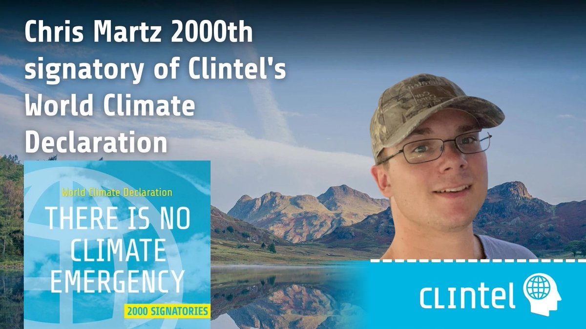 CLINTEL.ORG (@clintelorg) on Twitter photo 🎉 We’re thrilled to welcome Chris Martz as the 2000th signatory of our World Climate Declaration! 🌍✍️
His support strengthens our growing global network of climate realists.
Read more 👉 clintel.org/chris-martz-20…
#ClimateDebate #WCD2000 #ChrisMartz #Clintel
<a href="/ChrisMartzWX/">Chris Martz</a> 🎉 We’re thrilled to welcome Chris Martz as the 2000th signatory of our World Climate Declaration! 🌍✍️
His support strengthens our growing global network of climate realists.
Read more 👉 clintel.org/chris-martz-20…
#ClimateDebate #WCD2000 #ChrisMartz #Clintel
<a href="/ChrisMartzWX/">Chris Martz</a>