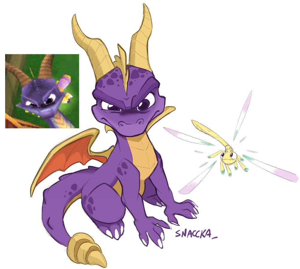 Snaccka_'s tweet image. Seen these goofy face from a Spyro idle animation and had to draw it
#spyrothedragon 
#Spyro
