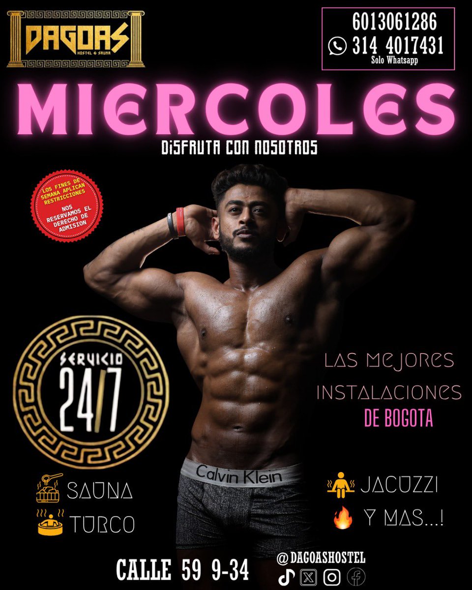 🌟 MIÉRCOLES en DAGOAS
El descanso también se entrena 💪
Hoy es para ti, que sabes darte lo mejor… sin esperar el fin de semana.

¿Pases de cortesías? ⁣⁣⁣
⁣⁣⁣⁣
✅DEBES SEGUIRNOS  y dar 💙+ 🔁 (retweet) a este tweet y TODOS nuestros posts