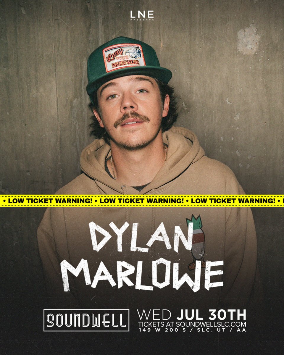 lnepresents's tweet image. 2 Shows TONIGHT in SLC🎤LOW TICKET ALERT⚠️Where we seein' you at?!

📍@ComplexSLC
@Yelawolf 
+ J Michael Phillips &amp;amp; JT Loux
DOORS @ 7PM / ALL AGES

📍@SoundwellSLC 
@_dylanmarlowe 
+ Lee Langston
DOORS @ 7PM / ALL AGES

LNEPresents.com 🎫

#LNE #SoundwellSLC #ComplexSLC