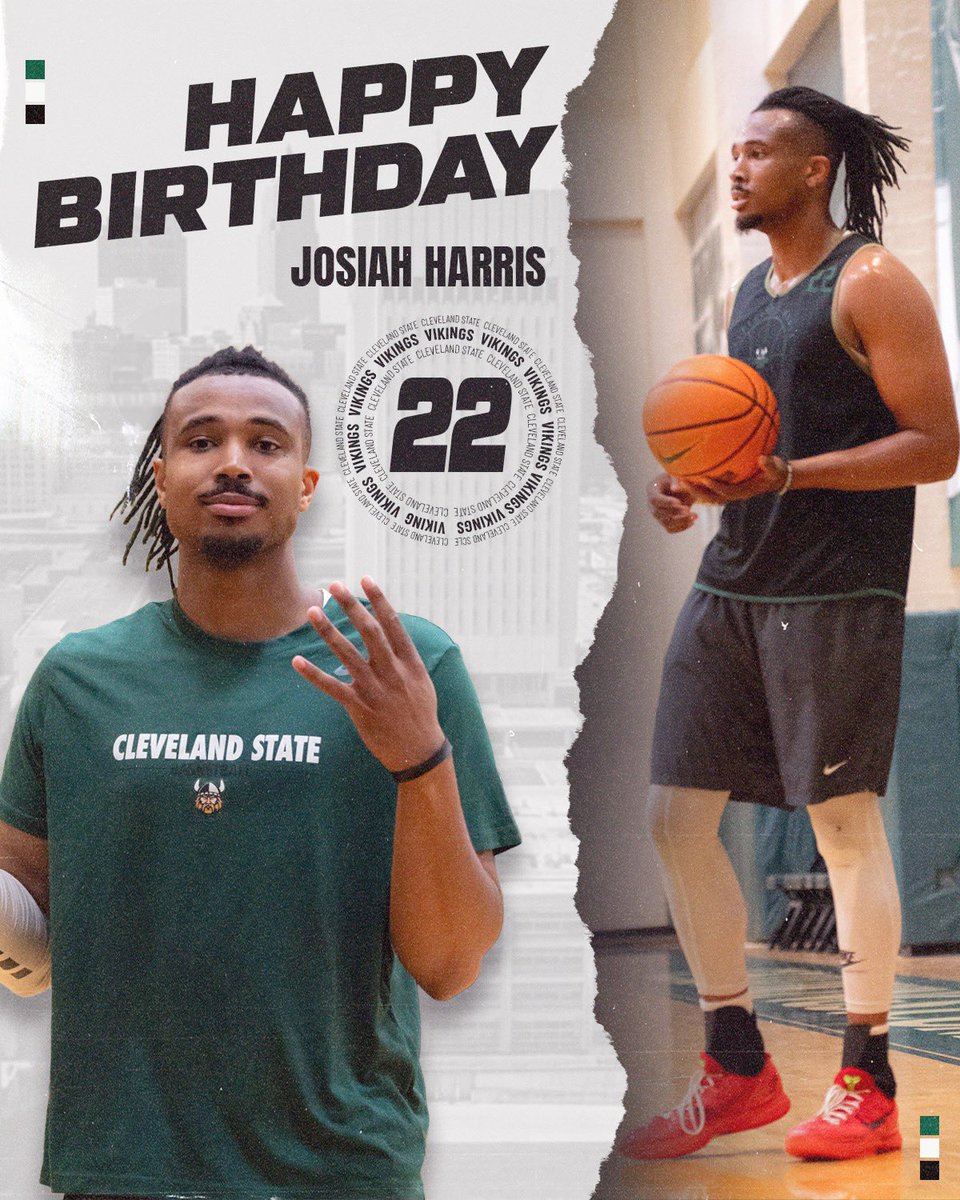Cleveland State Men’s Basketball 🏀 (@csu_basketball) on Twitter photo 🎉 We have another birthday today!
Please join us in wishing <a href="/Jojo_bean0730/">Josiah Harris</a> a happy birthday!
#BUILD | #GoVikes 🎉 We have another birthday today!
Please join us in wishing <a href="/Jojo_bean0730/">Josiah Harris</a> a happy birthday!
#BUILD | #GoVikes