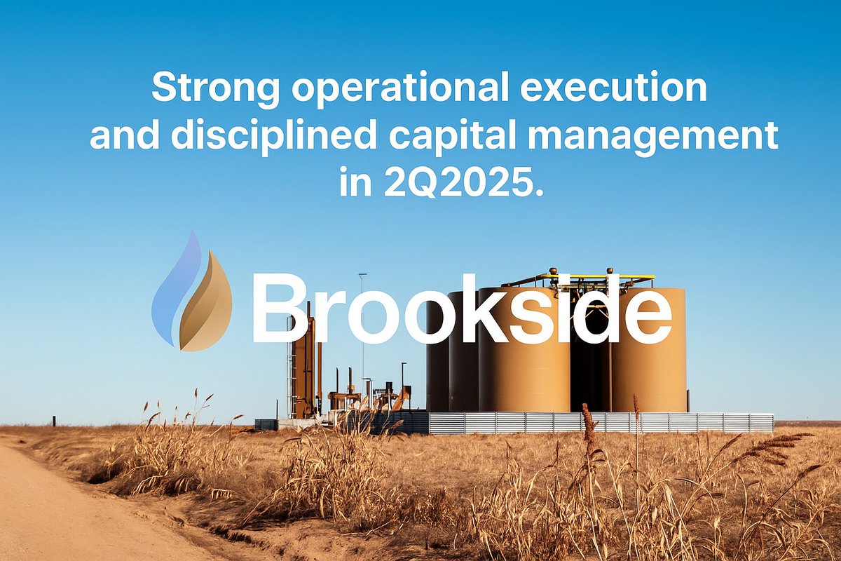 Brookside Energy’s 2Q2025 results are in:

• Bruins Well online in 14 weeks
• Gapstow Wells = full Q prod
• A$14.4M sales | A$6.5M op cash flow
• New DSU added (+26% inventory)
• On-market buy-back (up to 5%)

Growth. Scale. Returns.
go.relait.co/ymbj7c4m #BrooksideEnergy