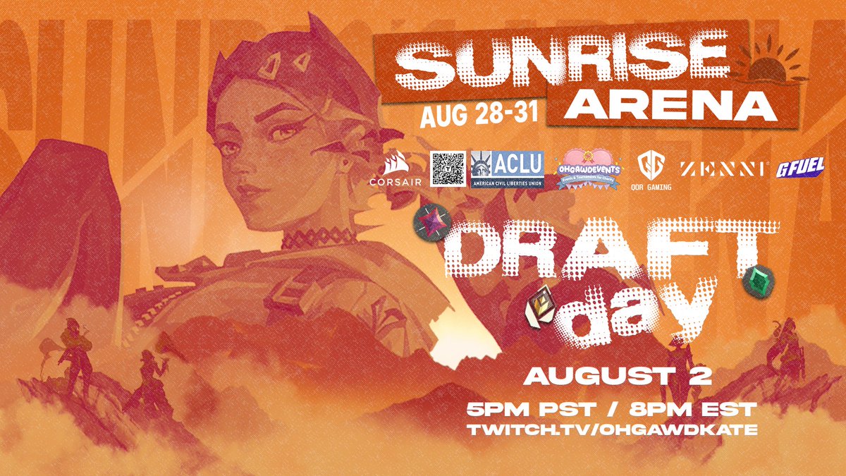 🔥WHO'S GETTING DRAFTED?!🔥

Join us for SUNRISE ARENA: DRAFT DAY and find out LIVE who’s made the cut! 👀

📝 Sign ups close July 31! Make sure to sign up before the deadline!
🔗forms.gle/3S7o7v8YHAJmuG…

📅 Saturday August 2
⏰ 5PM PST / 8PM EST
📺 TWITCH.TV/OHGAWDKATE

⭐️