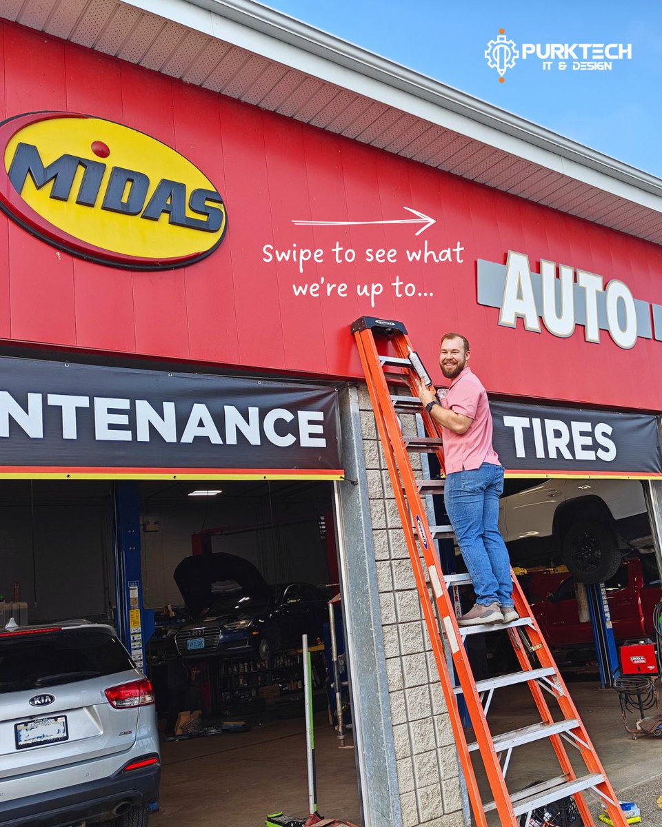 PurkTech's tweet image. Did you know we can extend your businesses WiFi as far as you need it!? We were at Midas Orillia this morning adding an access point. This new point will allow the employees to use their iPads for car inspections and uploading reports from the parking lot with high speed WiFi.