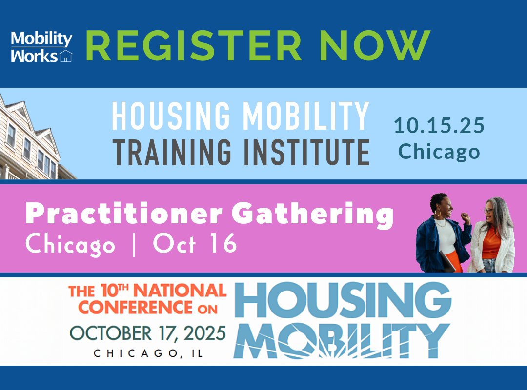 Mobility_Works's tweet image. Strong relationships sustain us through uncertain times. Register for #HousingMobility2025 to meet and reconnect with colleagues focused on promoting upward mobility through housing. We've started posting the agendas--take a look! shorturl.at/Fpreb