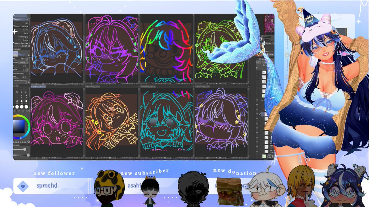 KapriiMoon♑ ENVTuber ☄️ (@kapriimoon) on Twitter photo Thank you for the support and raids yesterday for my 4-year anniversary! I wasn't able to do as much as I would have liked, but I resketched emotes to work on!
Plus updated facetracking and a new cozy look!
Thank you <a href="/YourAverageBo/">YourAverageBo 🧍</a> ElizaFairlady <a href="/BatAstro/">astr0Batt VT 🦇🚀</a> <a href="/Kiraters/">Kirater</a> for raids! Thank you for the support and raids yesterday for my 4-year anniversary! I wasn't able to do as much as I would have liked, but I resketched emotes to work on!
Plus updated facetracking and a new cozy look!
Thank you <a href="/YourAverageBo/">YourAverageBo 🧍</a> ElizaFairlady <a href="/BatAstro/">astr0Batt VT 🦇🚀</a> <a href="/Kiraters/">Kirater</a> for raids!