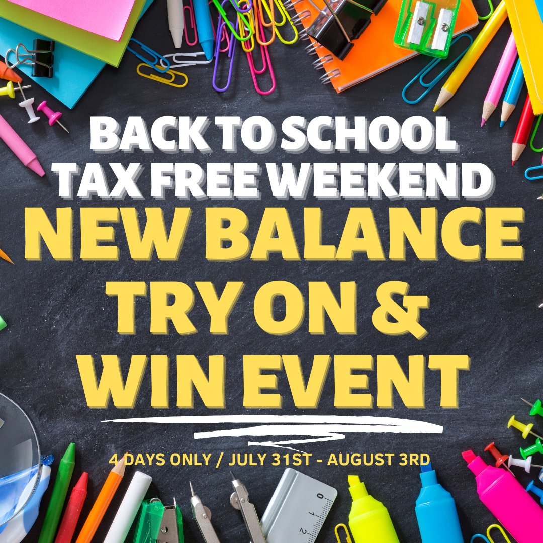 New Balance + Back To School + Free Shoes + Tax Free = HUGE SAVINGS in downtown Weatherford!