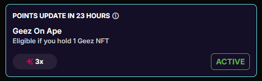 Congrats to the <a href="/GeezOnApe/">GeezOnApe</a> for taking the top spot once more 👏

We just added a new multiplier in your honor!

ApeChain on Top!