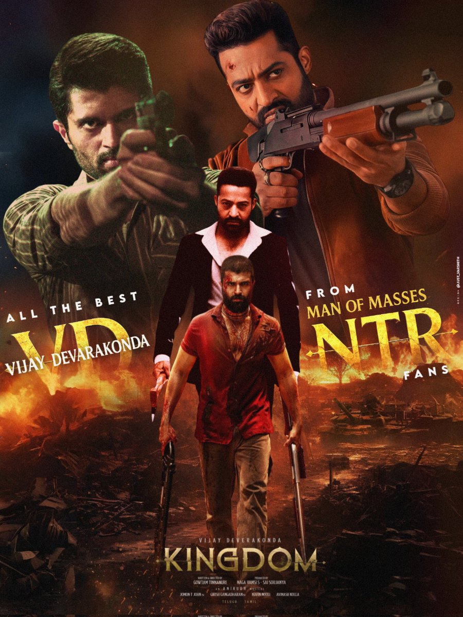 NTRStream's tweet image. Wishing a MASSIVE BLOCKBUSTER to #Kingdom 💥🔥
@TheDeverakonda – Get ready to rule the box office! 👑
Power-packed wishes from the fans of the Man of Masses @tarak9999  🐯 
Mass x Mass = Fireworks Guaranteed! 💣💥"

Edit : @Just_Varshith

#BlockBusterKINGDOM