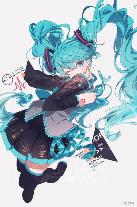 SONYワイヤレスヘッドホン『LinkBuds Fit』× 初音ミク コラボビジュアルを描かせて頂きました機能性抜群、数量限定でのコラボ特典ですのでご興味あれば是非～!