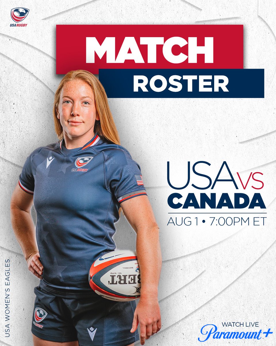 USARugby's tweet image. Friday Night Lights for the USA Women’s Eagles taking on Canada in Ottawa 

⏰ 7:00 pm ET
🗓️ August 1, 2025
🏟️ TD Place, Ottawa 
📺 Paramount+