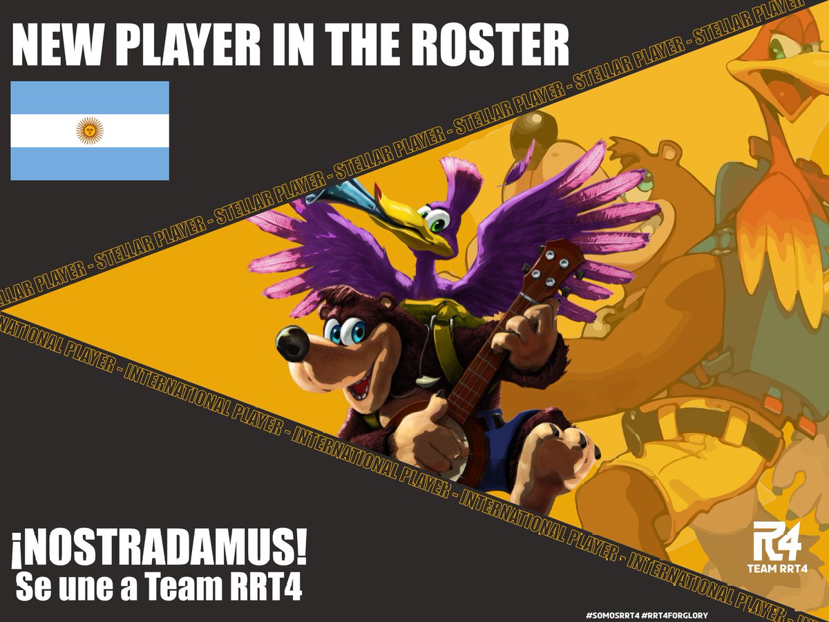 🌟🇦🇷[NEW PLAYER IN THE ROSTER]🇦🇷🌟

Una llegada inesperada cargada de motivación, el mejor Banjo de Argentina y no hay quien iguale su fuerza. Del albiceleste representando a su región ¡<a href="/FRSNostra/">RRT4 | Nostradamus</a> se une con emoción!

#RRT4FORGLORY #SOMOSRRT4 #INTERNATIONALPLAYER #STELLARPLAYER