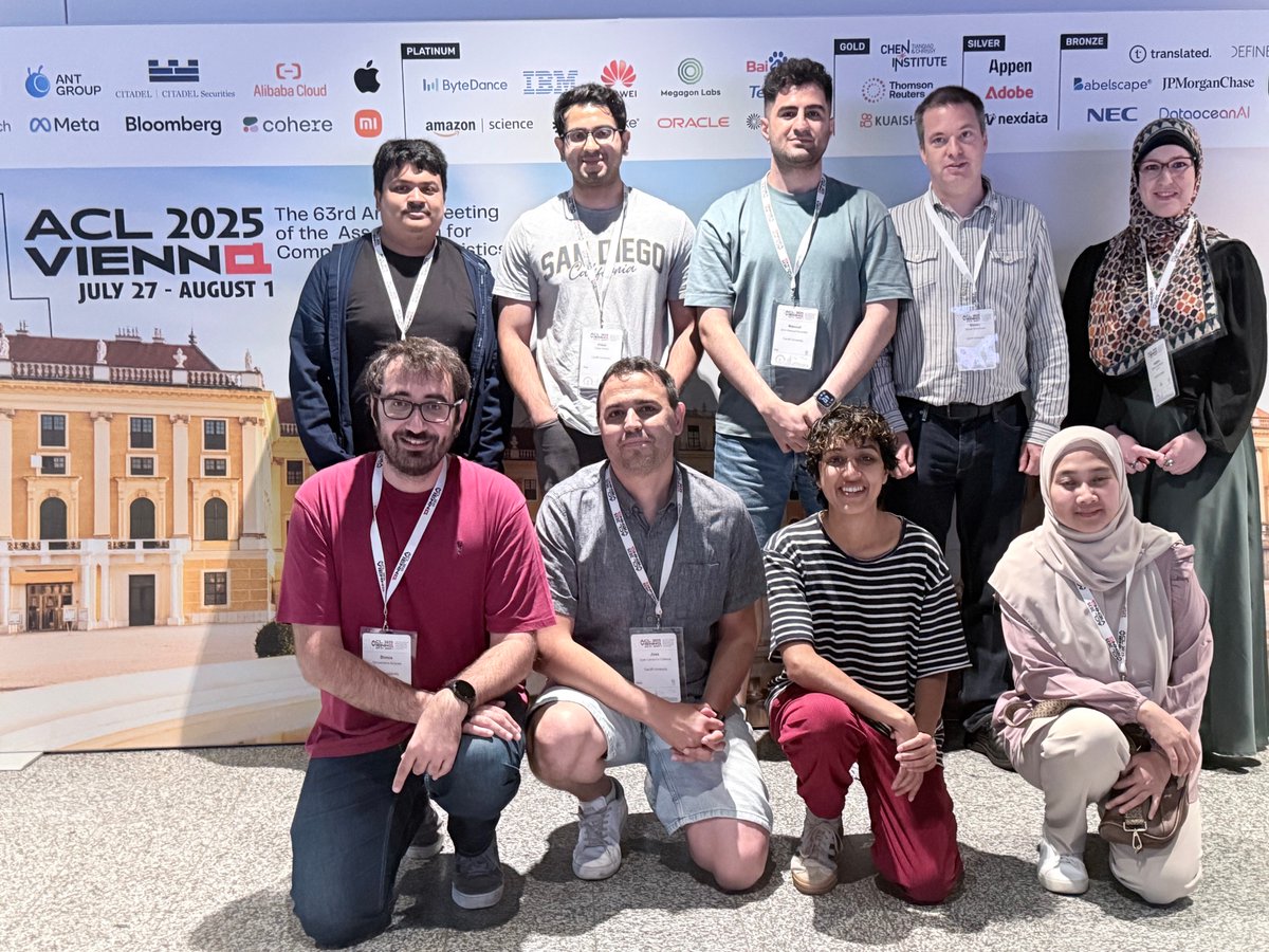 Cardiff NLP at #ACL2025! Two of our team members who attended are missing from the photo, including <a href="/tpilehvar/">Taher Pilehvar</a>, who put in tremendous effort organising the conference!