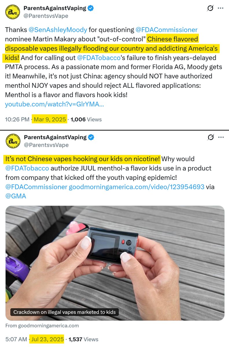 Consistency in communication feat. <a href="/ParentsvsVape/">ParentsAgainstVaping</a>.